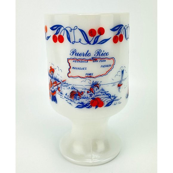 Porto Rico mug, vintage milk glass footed mug, milk glass cup, vintage cup - Picture 4 of 10